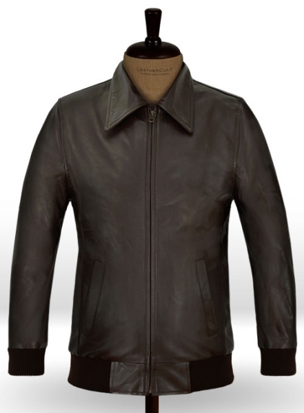 Brown Wax Classic Bomber Leather Jacket