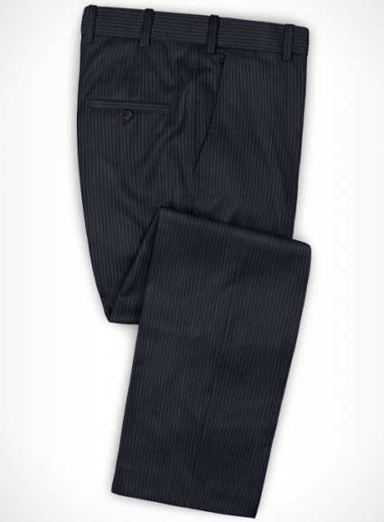 Napolean Mini Stripe Dark Blue Wool Pants