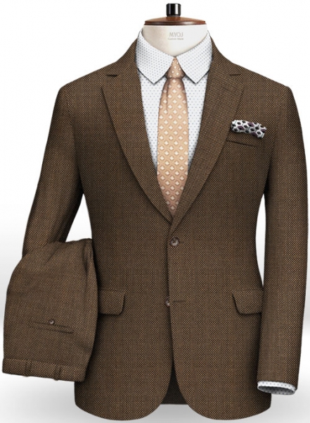 Napolean Birdseye Brown Wool Suit