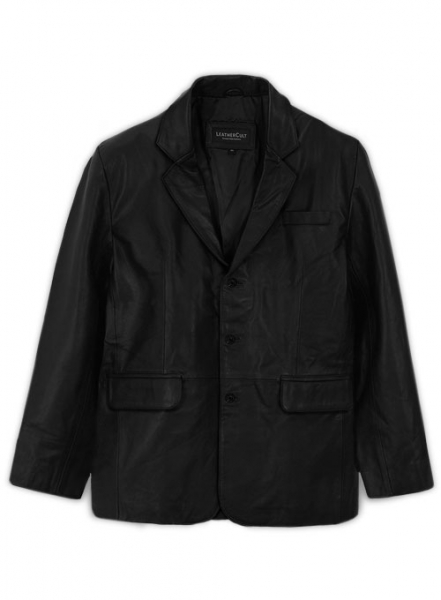 Thick Goat Black Leather Blazer - 44 Regular