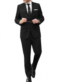 Black Merino Wool Suit