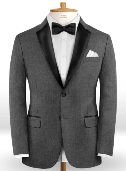 Napolean Mid Charcoal Wool Tuxedo Jacket