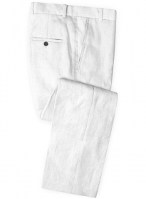 Safari White Cotton Linen Pants