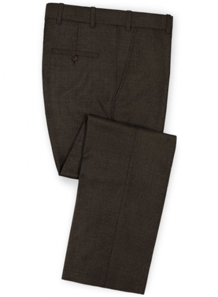 Birdseye Wool Brown Pants