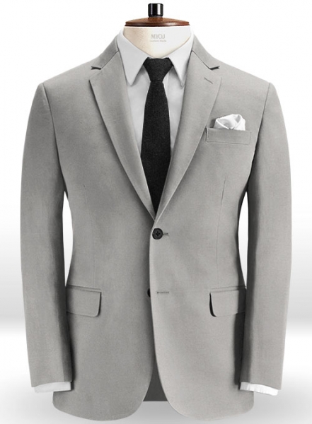 Light Gray Feather Cotton Canvas Stretch Jacket