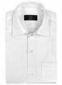 Pure White Linen Shirt - Full Sleeves