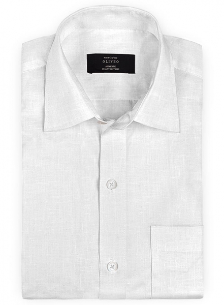 Pure White Linen Shirt - Full Sleeves