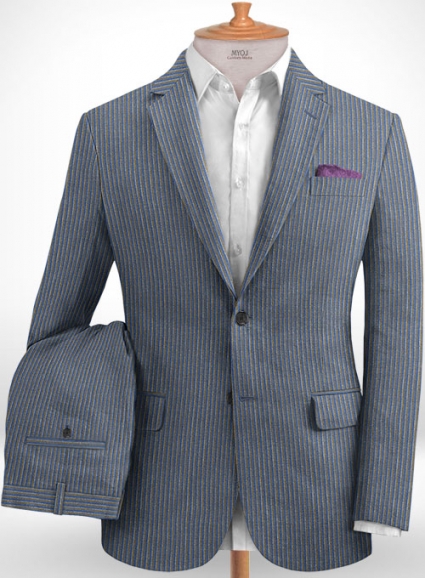 Italian Linen Marine Blue Suit