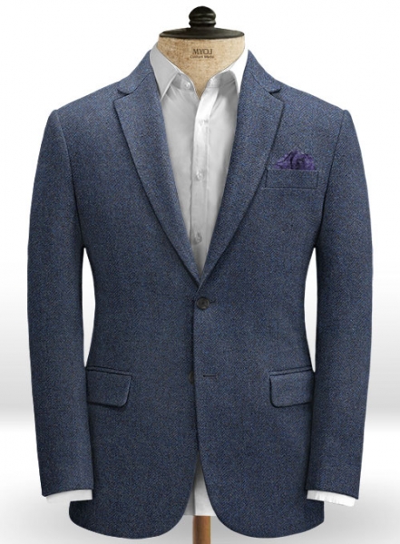 Showman Blue Herringbone Tweed Jacket