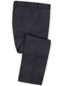 Chalkstripe Wool Dark Blue Pants