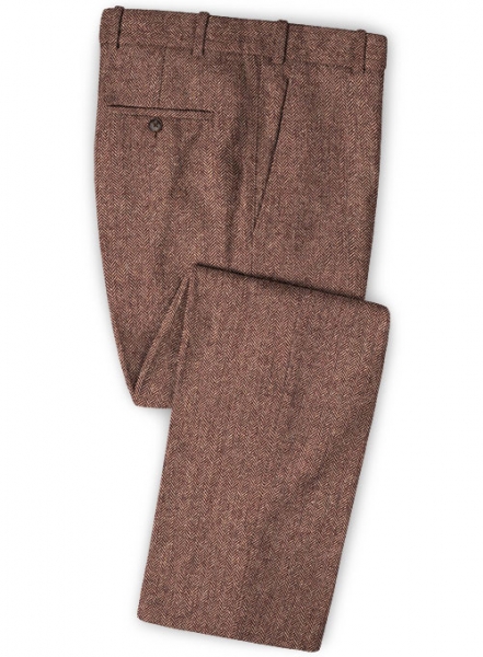 Galway Wine Herringbone Tweed Pants