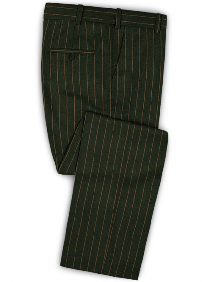 Jail Green Flannel Wool Pants