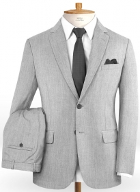 Scabal Worsted Light Gray Wool Suit