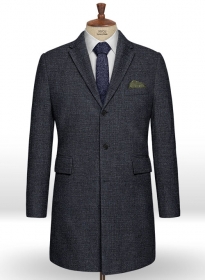 Vintage Glasgow Blue Tweed Overcoat