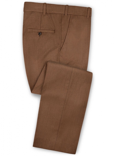 Scabal Brick Brown Wool Pants
