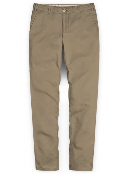 Dark Beige Stretch Chino Pants