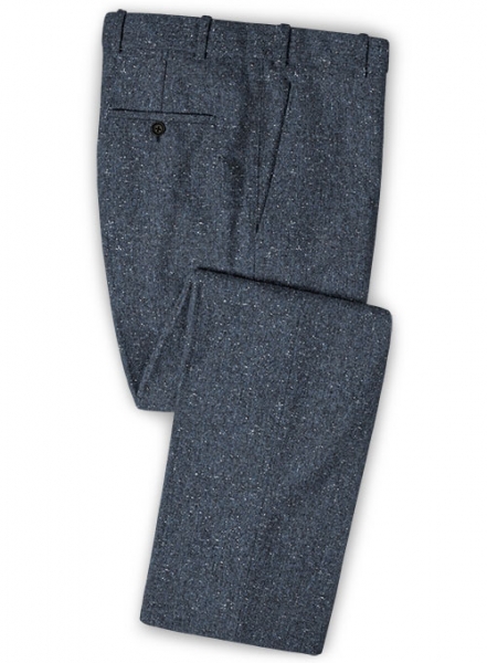 Royal Blue Flecks Donegal Tweed Pants