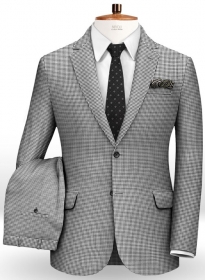 Dogtooth Wool Light Gray Suit
