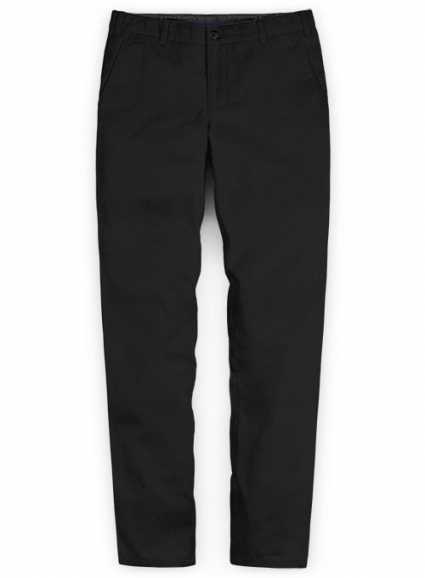 Stretch Summer Weight Black Chino Pants