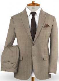 Napolean Sharkskin Light Brown Wool Suit