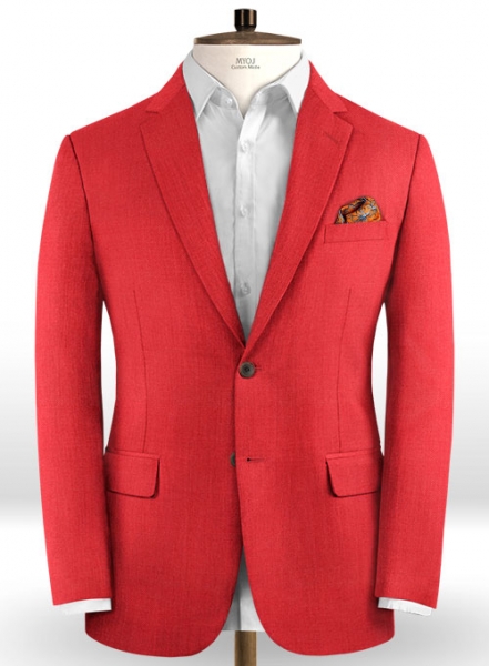 Scabal Scarlet Red Wool Jacket