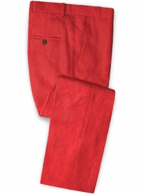 Pure Red Linen Pants