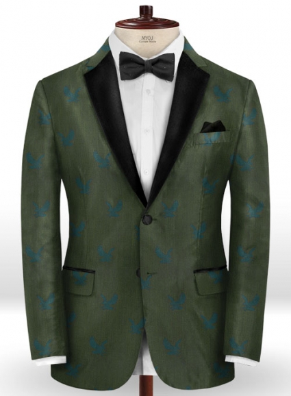 Eagle Green Wool Tuxedo Jacket