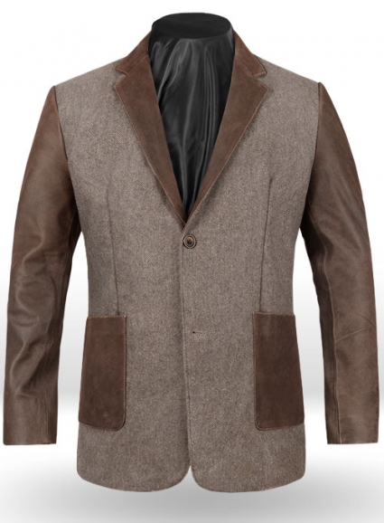 Tweed Leather Combo Blazer # 652