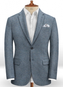 Vintage Herringbone Blue Tweed Jacket