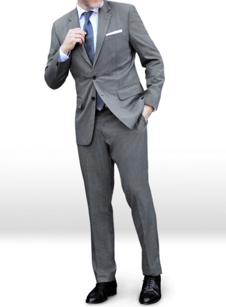 Worsted Mid Charcoal Wool Suit