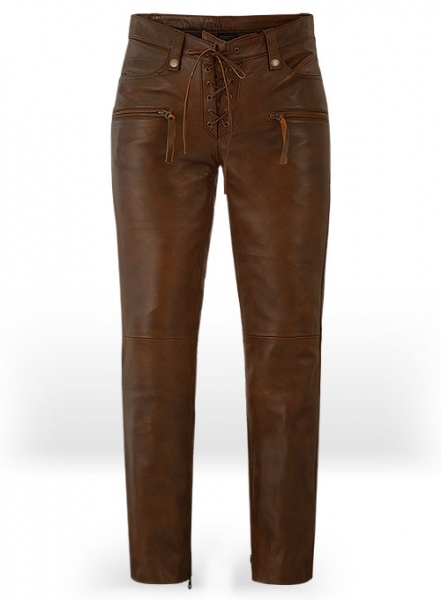 Spanish Brown Gigi Hadid Leather Pants