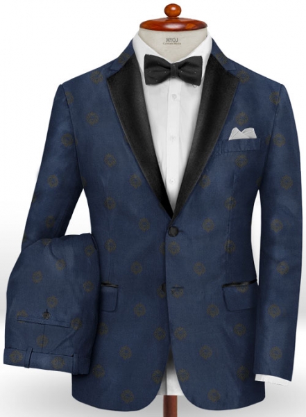 Lion Navy Wool Tuxedo Suit