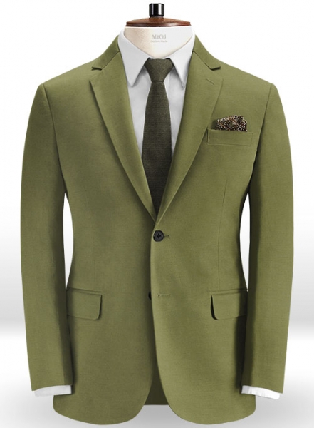Green Feather Cotton Canvas Stretch Jacket