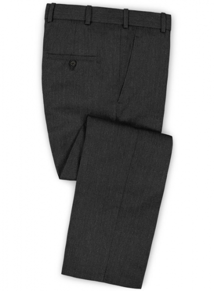 Herringbone Wool Charcoal Pants