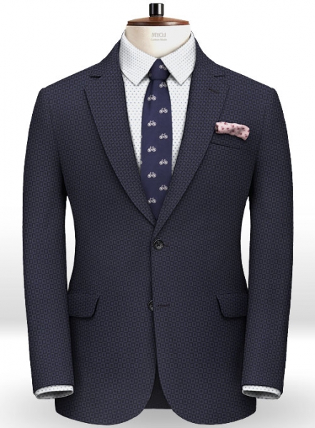 Napolean Blue Checks Couture Wool Jacket