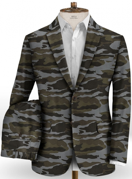 Gray Stretch Camo Suit