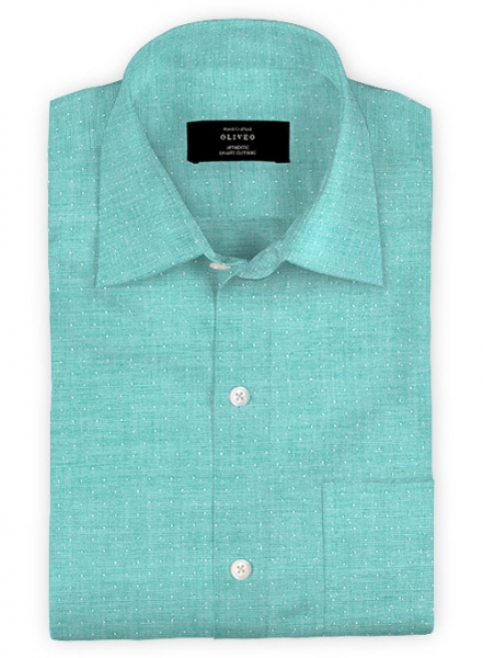 Giza Fazer Green Cotton Shirt - Full Sleeves