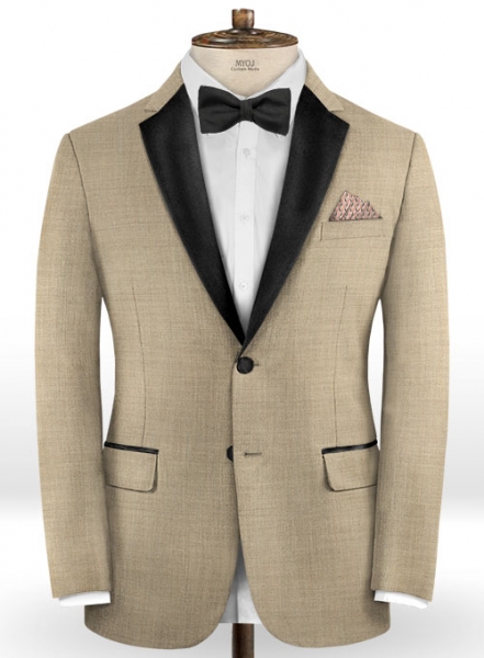 Napolean Melange Khaki Wool Tuxedo Jacket