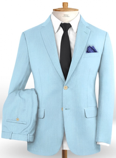 Scabal Sky Blue Wool Suit