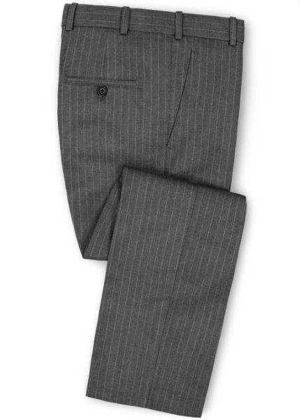 Chalkstripe Wool Gray Pants