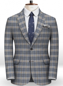 Parma Blue Feather Tweed Jacket