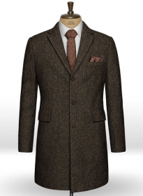 Brown Flecks Donegal Tweed Overcoat