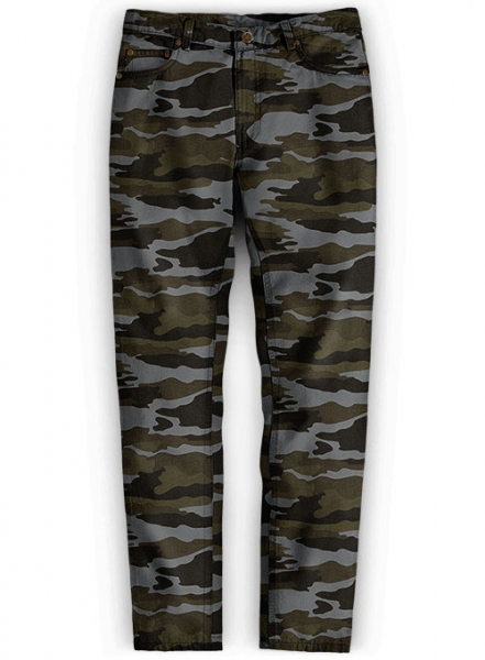 Gray Stretch Camo Jeans