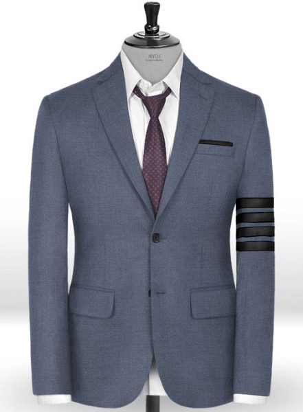 Napolean Slate Blue Wool Black Bar Jacket