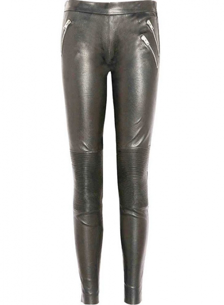 Azar Leather Biker Jeans