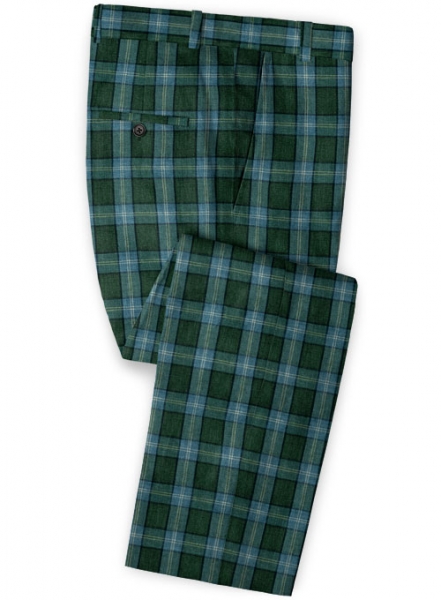 Solbiati Green Glen Linen Pants