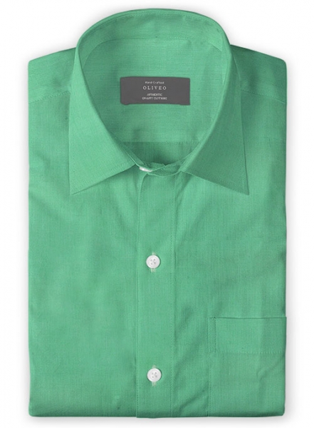 Giza Coral Green Cotton Shirt - Full Sleeves