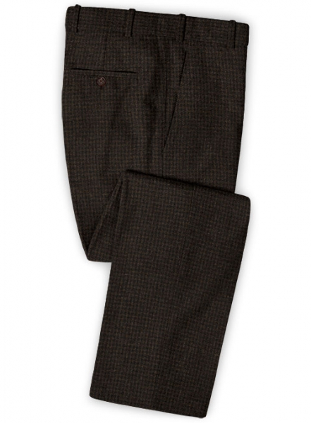 Houndstooth Dark Brown Tweed Pants