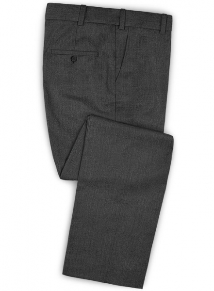 Stretch Charcoal Wool Pants