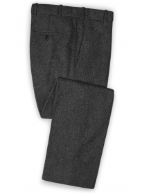 Charcoal Herringbone Tweed Pants